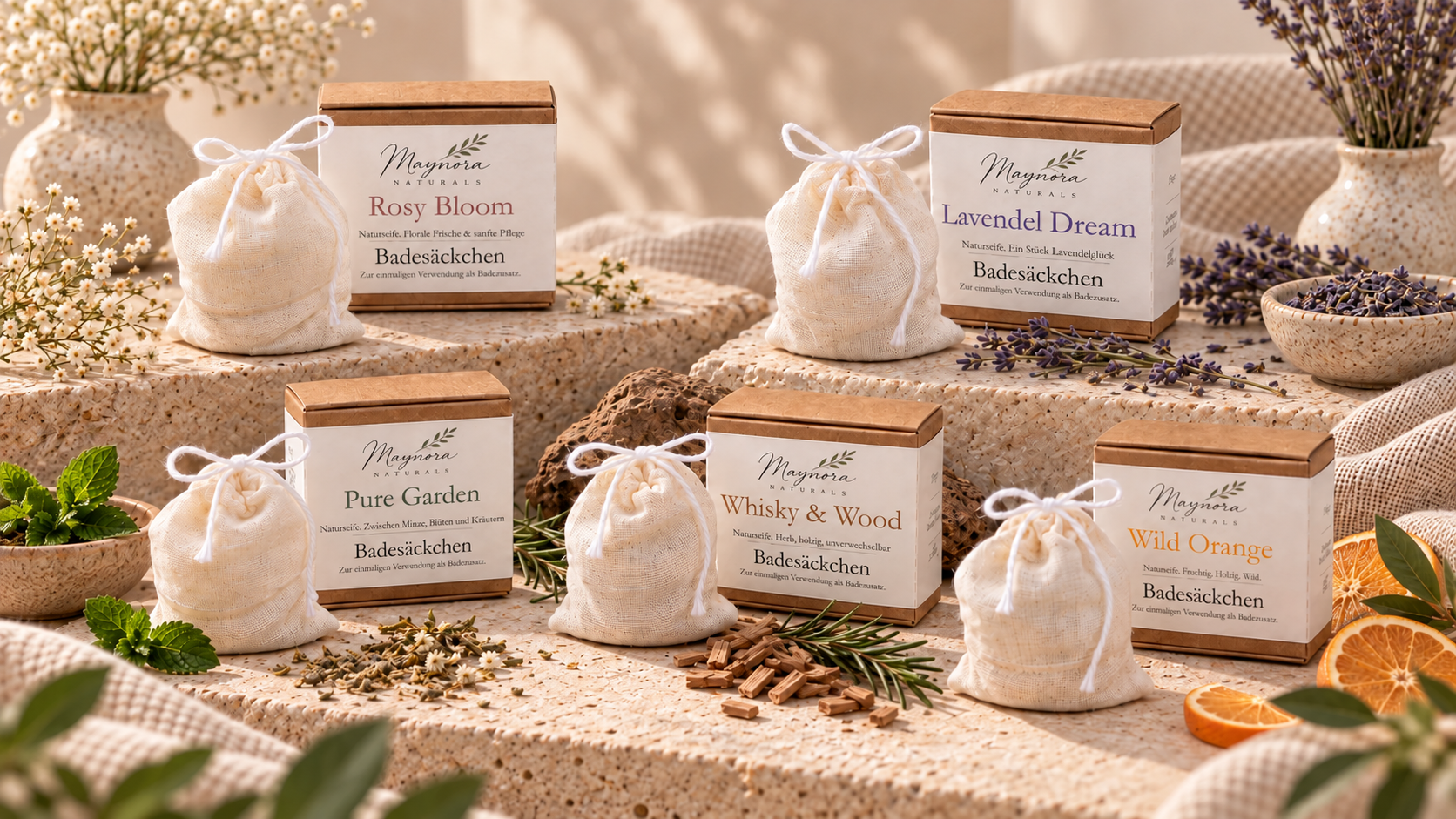Auswahl der Maynora Badesäckchen