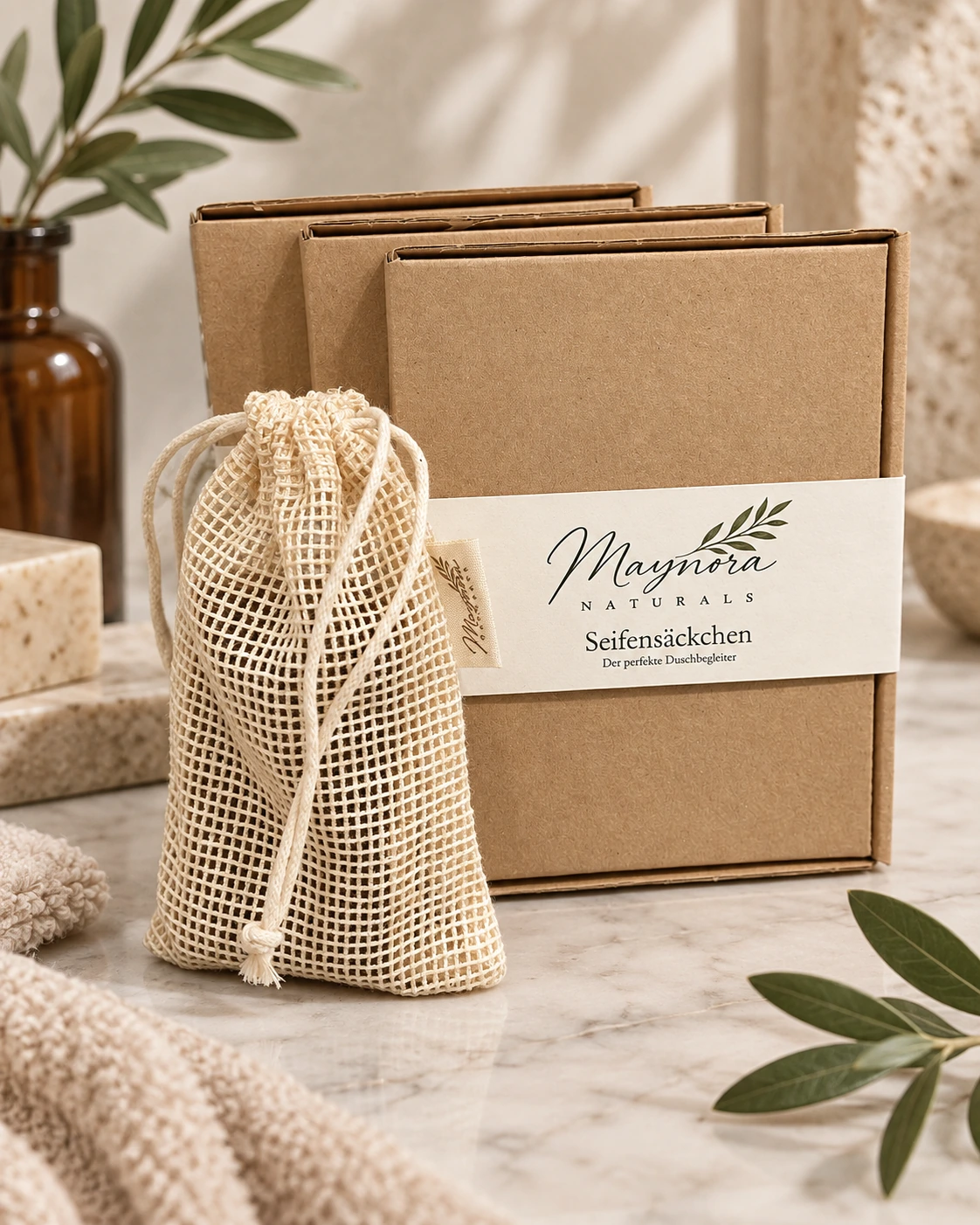 Verpacktes Maynora Seifensäckchen