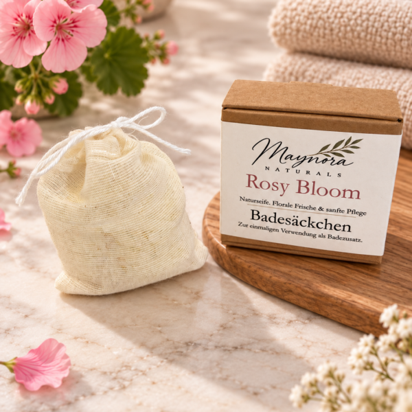 Badesäckchen Rosy Bloom – 15 g mit Verpackung