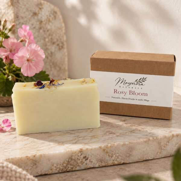 Naturseife Rosy Bloom – 100 g mit Verpackung